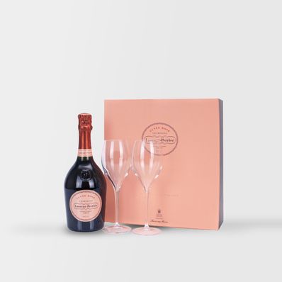 Laurent Perrier La Cuvee Rosé 2 glasses, Champagne