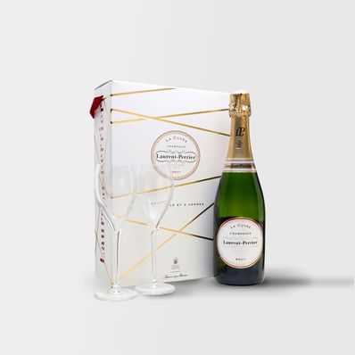 Laurent Perrier La Cuvee NV 2 glasses, Champagne