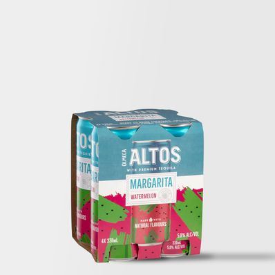 Olmeca Altos Margarita Watermelon, 4 x 330ml