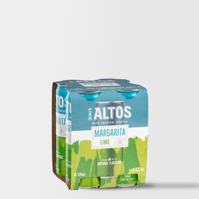 Olmeca Altos Margarita Lime, 4 x 330ml