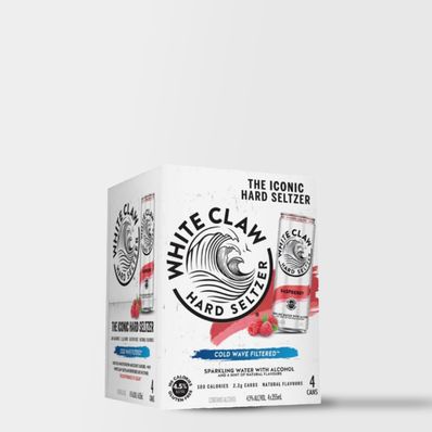 White Claw Raspberry Hard Seltzer, 4 x 355ml